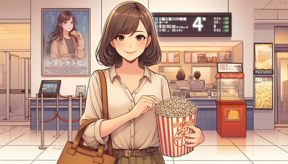 映画館の売店でポップコーンだけを買って帰る女性